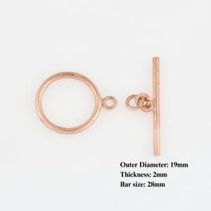 925 Sterling Silver Rose Gold Toggle Clasps, Toggle Clasp, Gold Plated Plain Toggle Clasp Set, Jewelry Supply, Jewelry Findings, RGM59E