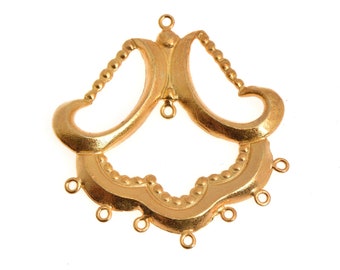 24K Gold Vermeil Chandelier Earring Component, Pendants, Gold Plated 925 Sterling Silver Chandelier Connectors, Jewelry Findings, S50V