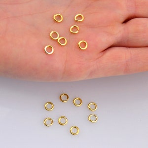 24K Gold Vermeil Dia 5 mm & Ga.18  Open Jump Rings, tough, 925 Silver Open Jump Rings, Jewelry Supplies, Findings, VM68B