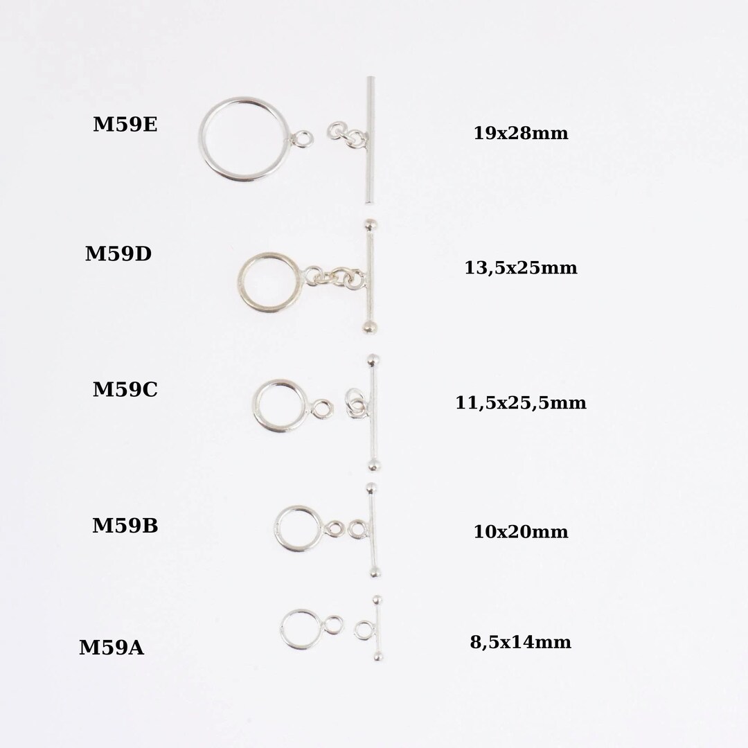 925 Sterling Silver Toggle Clasps, Solid Silver Toggle Clasp, Silver ...