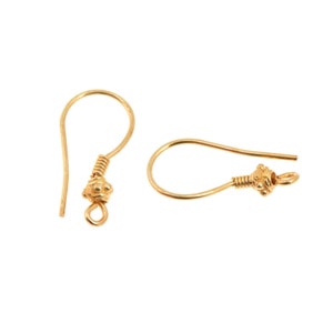 24K Gold Vermeil Ohrdrähte, 24K Vergoldete Ohrring Haken, 925 Silber Ball Ohrdrähte, Ohrringe Lieferung, Schmuck machen Zubehör, S21V
