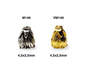 925 Sterling Silver & 24K Gold Vermeil Funnel Beads, Bead Caps, End beads, Jewelry Making,  M/VM149