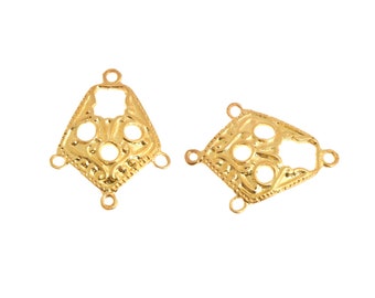 24K Gold Vermeil Chandelier Earring Component, Pendants, 925 Sterling Silver Chandelier Connectors in Gold, Chandelier Shape Findings, S43V