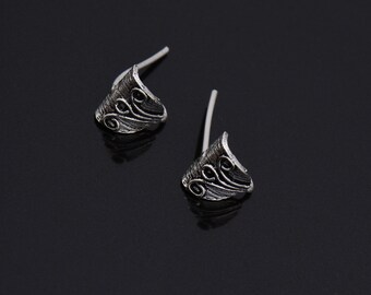 925er Silber Ohrring-Posts, solide Silber Ohrstecker mit Creolen, Ohrring Komponenten, Schmuckherstellung, S65