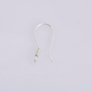 925 Sterling Silver Ear Wires, Solid Silver Earring Hooks, Silver Ear Wires, Earrings Making Supply, Jewelry Making Findings, M37