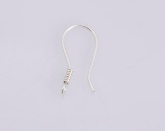 925 Sterling Silber Ohrdrähte, massive Silber Ohrring Haken, Silber Ohrdrähte, Ohrringe Lieferung, Schmuck machen Zubehör, M37