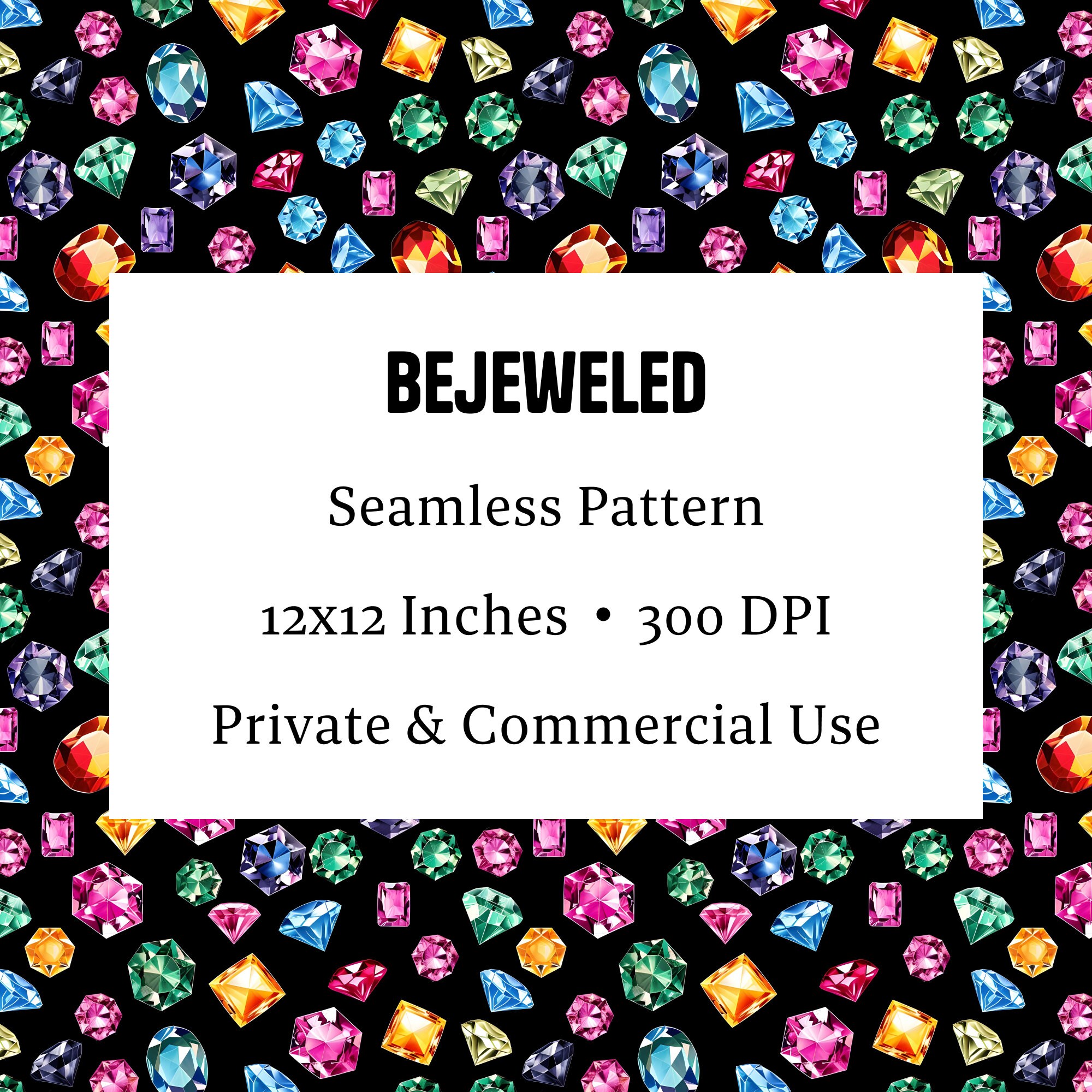Bejeweled - Taylor Swift Inspired Seamless Pattern, Colorful Gemstones ...