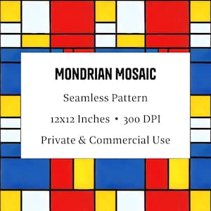 Flat Mondrian Mosaic: Primary Colors Pattern