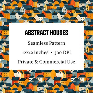 Abstract Terraced Neighborhood - Geometric Cityscape Seamless Pattern