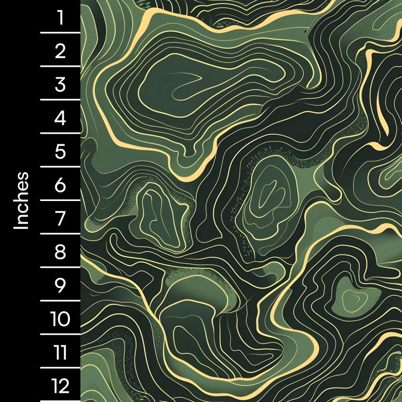Green and Gold Topographic Map Seamless Pattern (digital Paper) - Etsy
