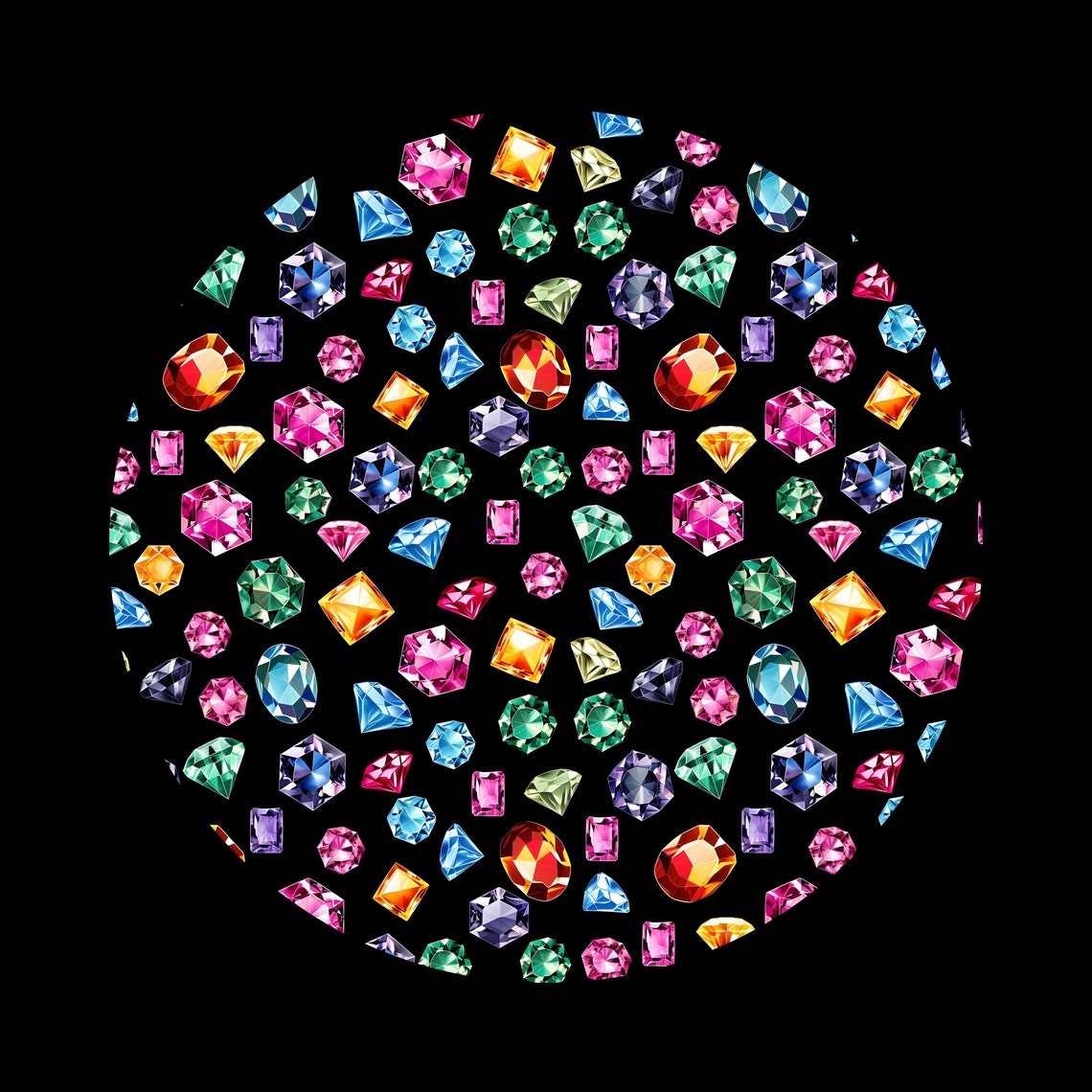 Bejeweled - Taylor Swift Inspired Seamless Pattern, Colorful Gemstones ...