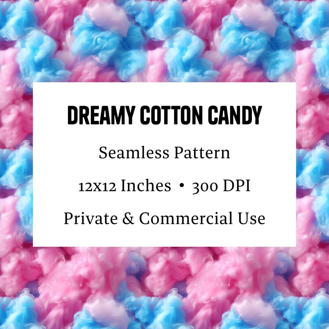 Dreamy Cotton Candy Seamless Pattern - High-resolution Texture in Pink ...