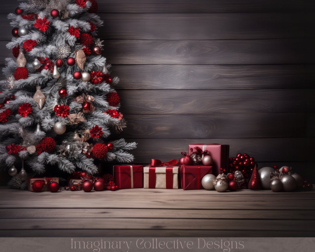 Rustic Instudio Christmas Digital Backdrops set of 8, Fine Art Editing, Holiday Theme, Winter