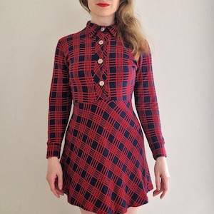Checkered Mini Dress Etsy UK