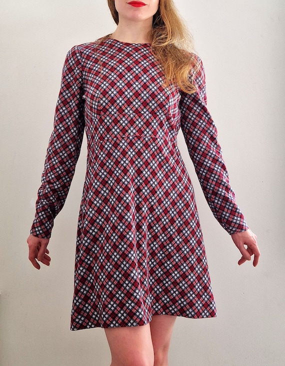 red and white plaid mini dress Women's Mae Mini Dress | Plaid