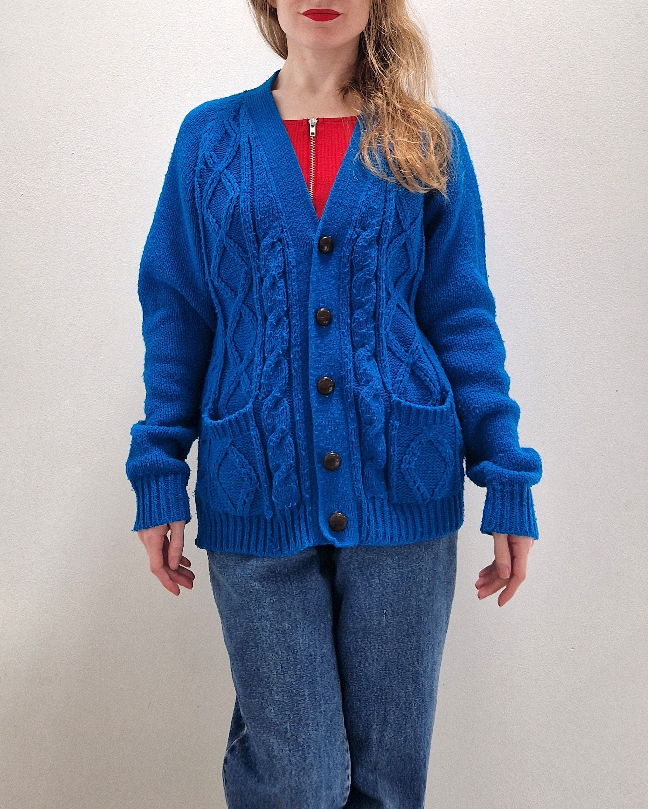 Royal blue top cardigan plus size