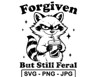 Mapache travieso y divertido SVG, divertido, pero aún salvaje, PNG, JPG, archivo de corte