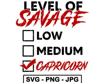 Características del zodiaco SVG de Capricornio de nivel salvaje Casilla de verificación Astrología Humor Cumpleaños PNG JPG Archivo de corte