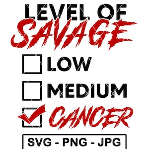Savage Level Cancer SVG Charakterystyka zodiaku Pole wyboru Astrologia Humor Urodziny PNG JPG Wytnij plik