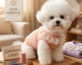 Chaleco de punto de encaje para perro con anilla en D, camisa floral para cachorro, suéter transpirable para gato, ropa para perros pequeños Coquette, regalo para amantes de las mascotas, chaleco para chihuahua