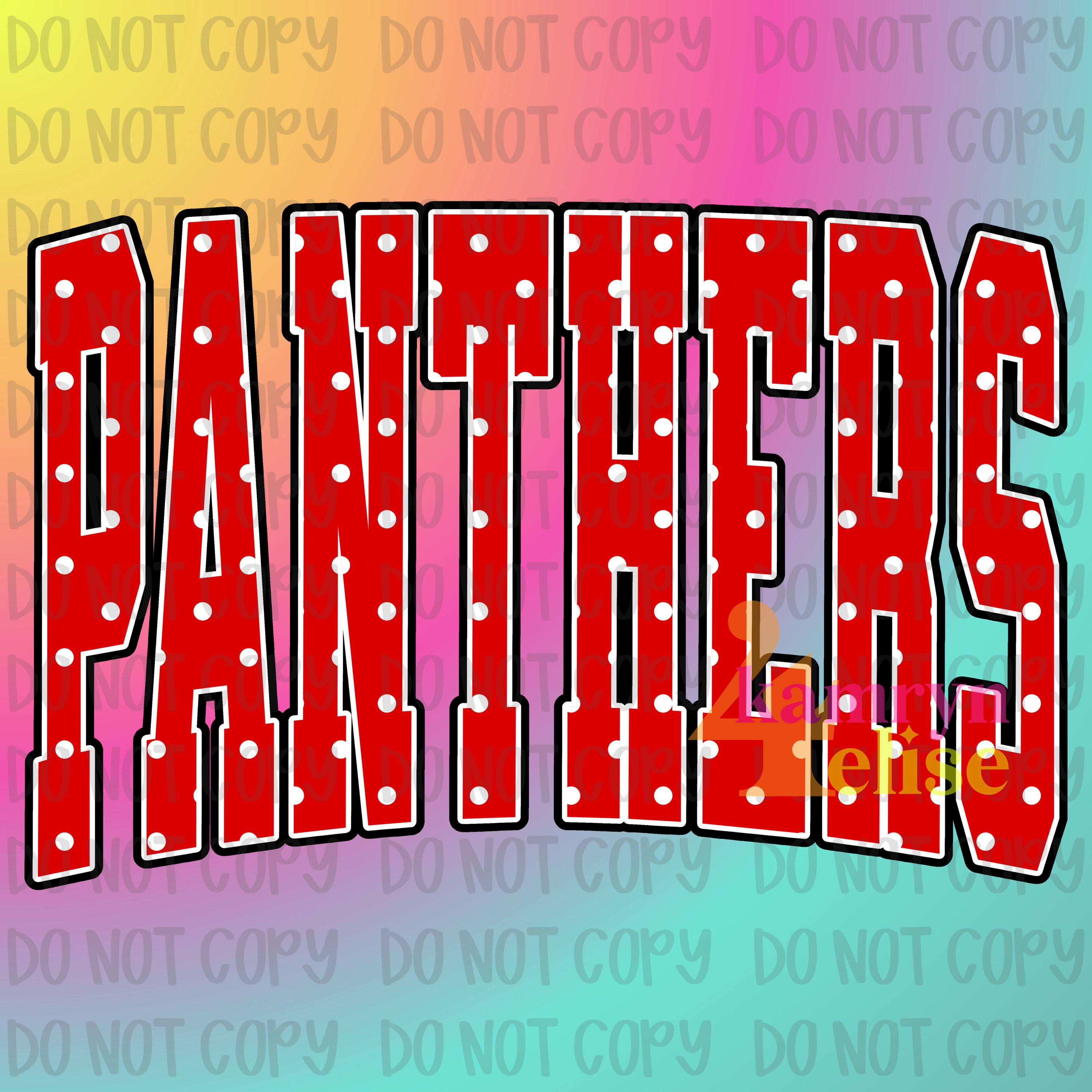 Panthers PNG | Red Polka Dot Mascot Design | School Spirit Sublimation ...