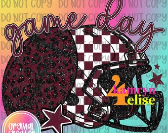 Game Day Football PNG digital | Sports | Football Game day | game Tee | Football png | Retro Vintage Football GAMEDAY | Maroon