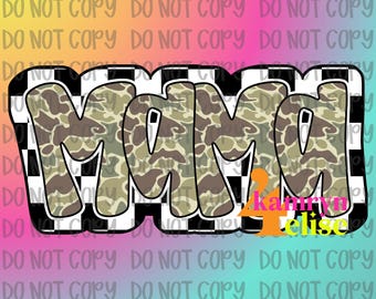 ORIGINAL CREATOR* Stacked Checkered Mama PNG Digital Download