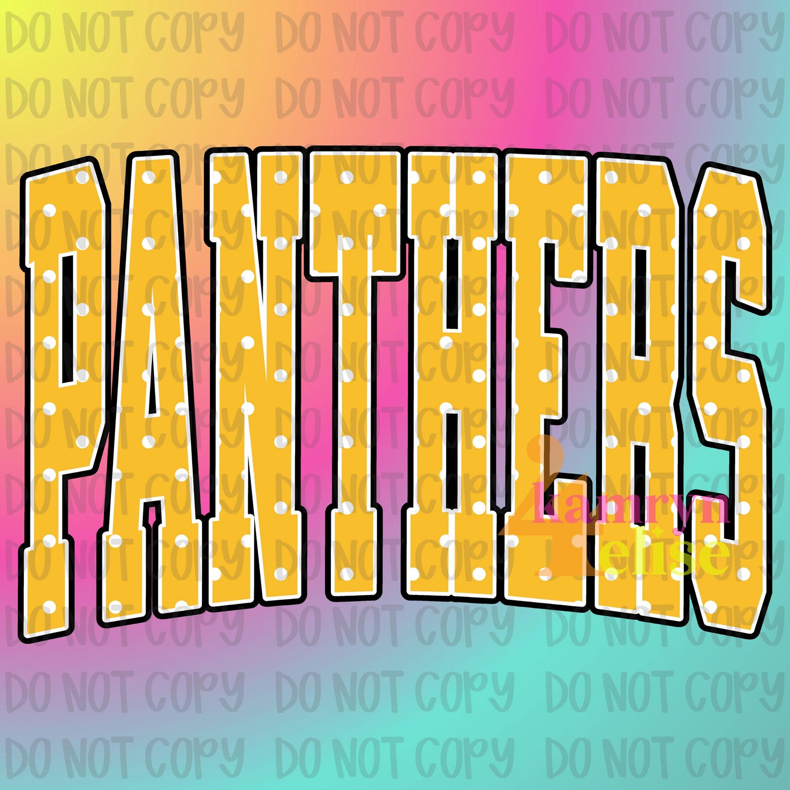 Panthers PNG | Yellow Gold Polka Dot Mascot Design | School Spirit ...
