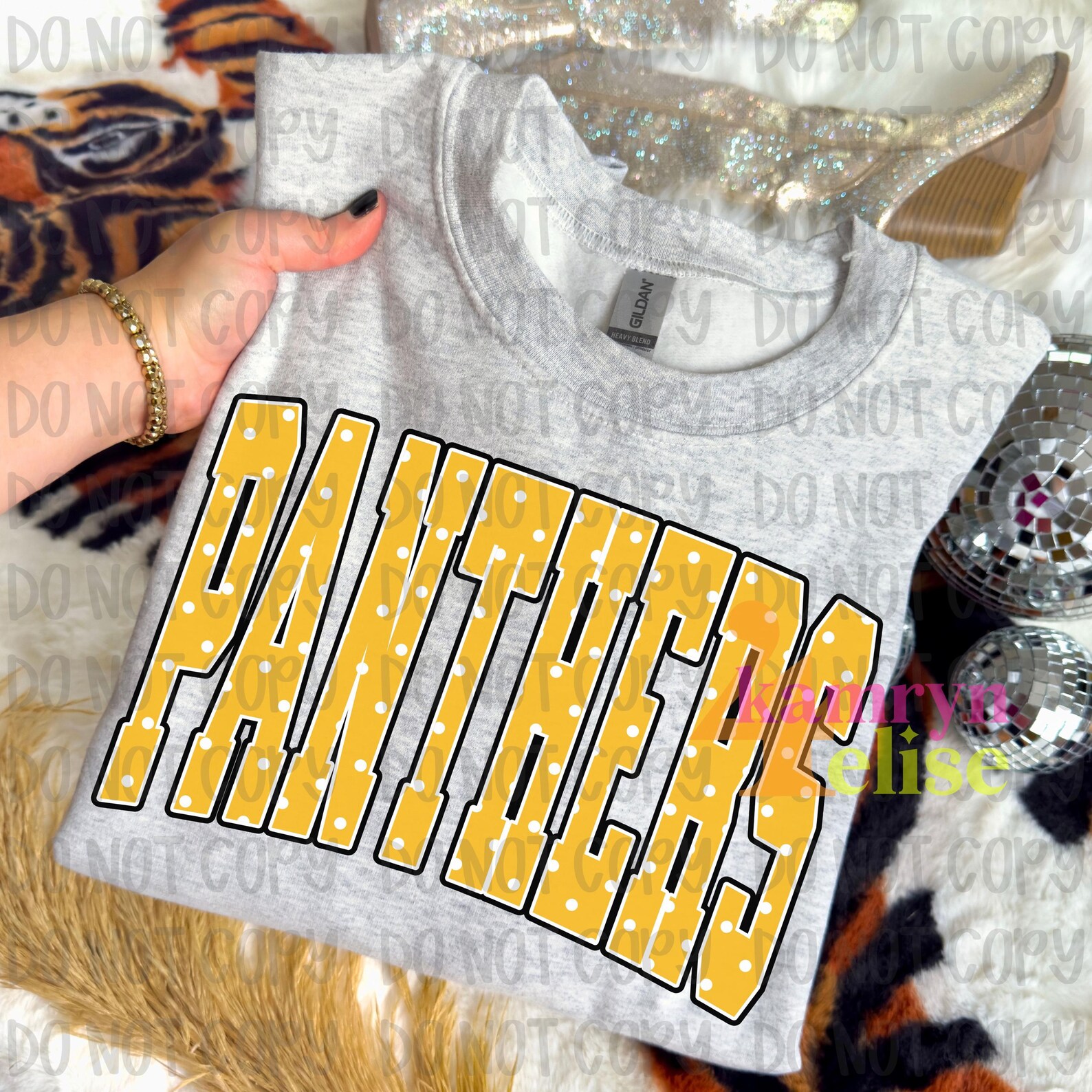 Panthers PNG | Yellow Gold Polka Dot Mascot Design | School Spirit ...