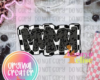 MAMA Leopard PNG | Trendy Mom Sublimation Design | Checkerboard Digital Download | Trendy Mama PNG | Retro Mom Design | Design for Mom Shirt