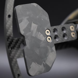 Forged Carbon Shift Paddles in BMW M4 GT3 Style – Mod for Fanatec Clubsport, Podium & Formula Steering Wheels (7mm Hole Spacing)