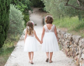 Robe spéciale cérémonie Blanche modèle Leewane sans manche de 6 mois à 12 ans