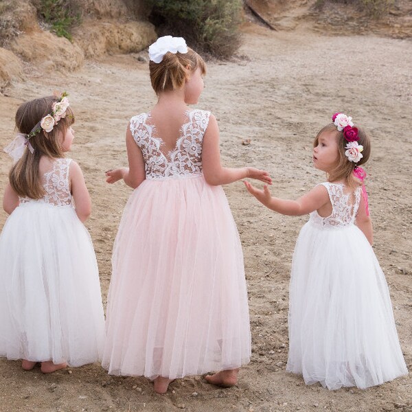 Robe petite fille mariage demoiselle d'honneur Cléo rose - PRECOMMANDE SI EPUISE