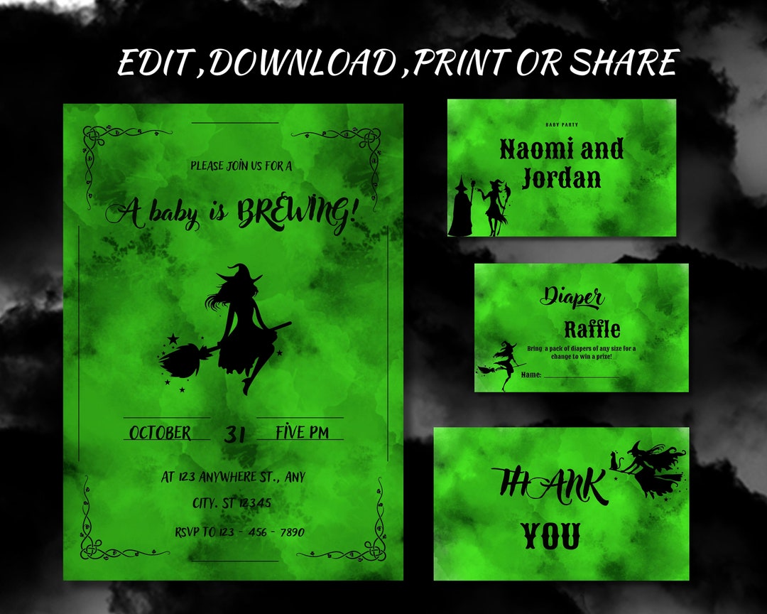 EDITABLE Halloween Invitation Template,, Printable Halloween Invitation ...