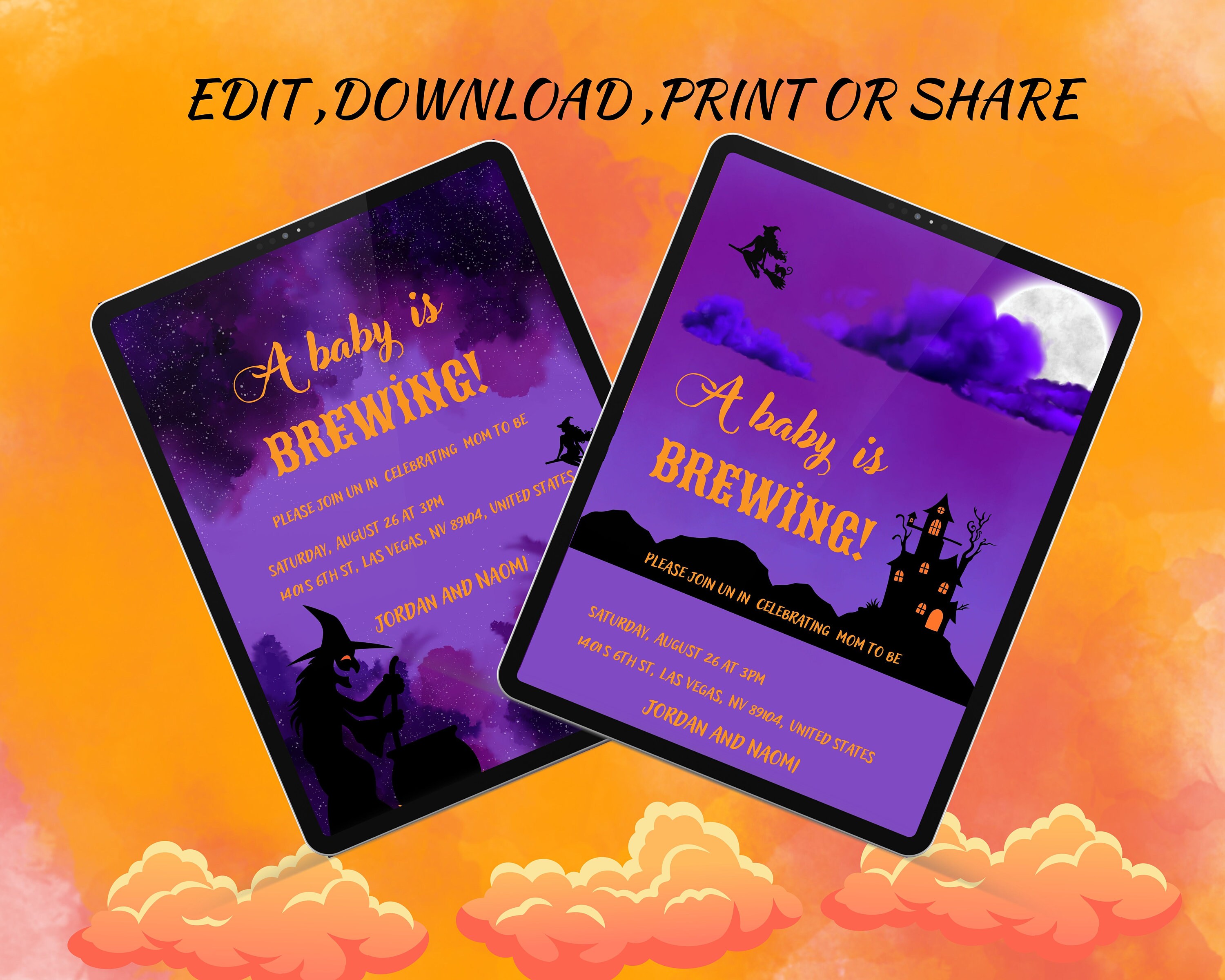 EDITABLE Halloween Invitation Template Printable Halloween Invitation EDITABLE Halloween Invitation Template Printable Halloween Invitation