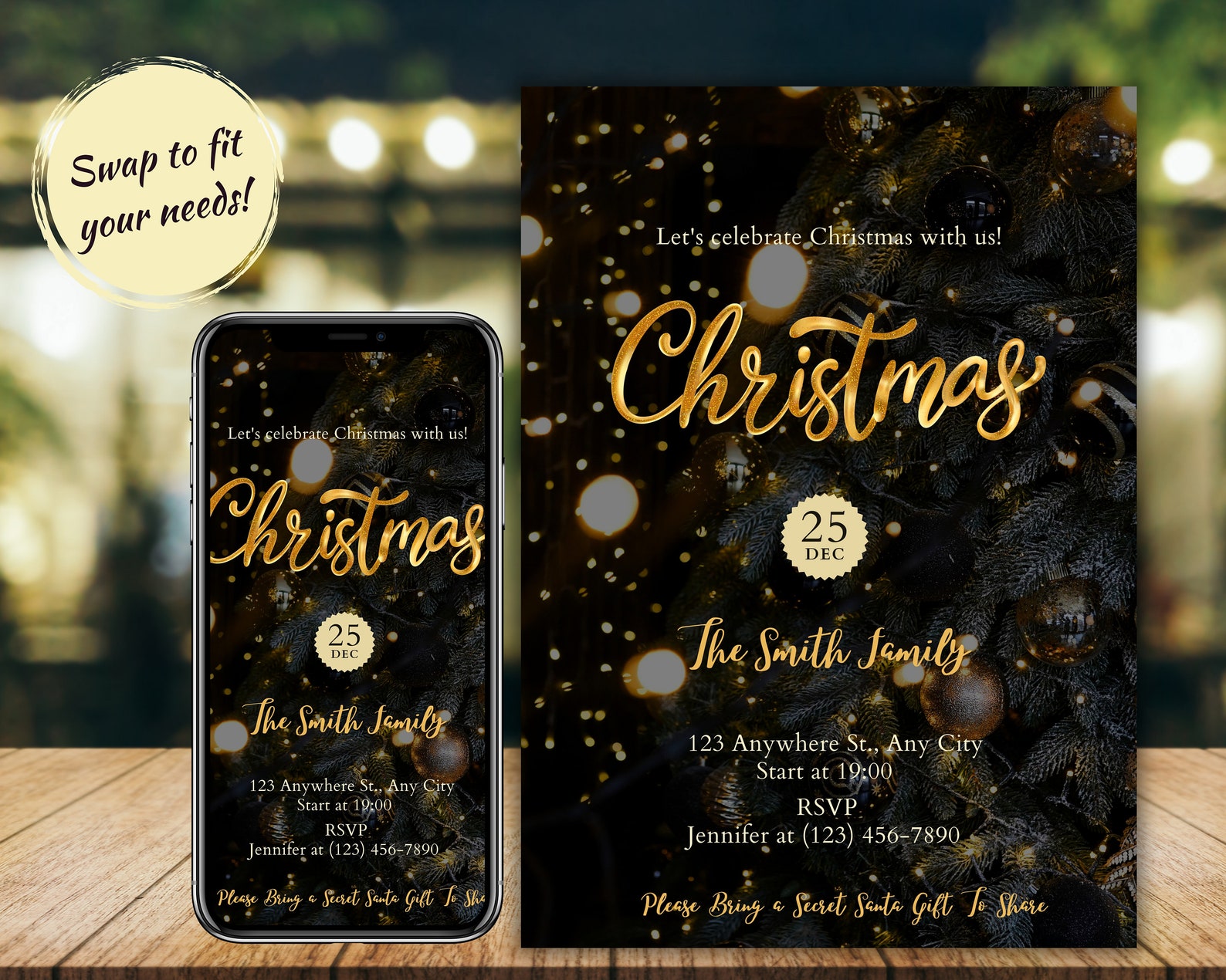 Editable Christmas Party Invitation Christmas Party Invite Christmas ...