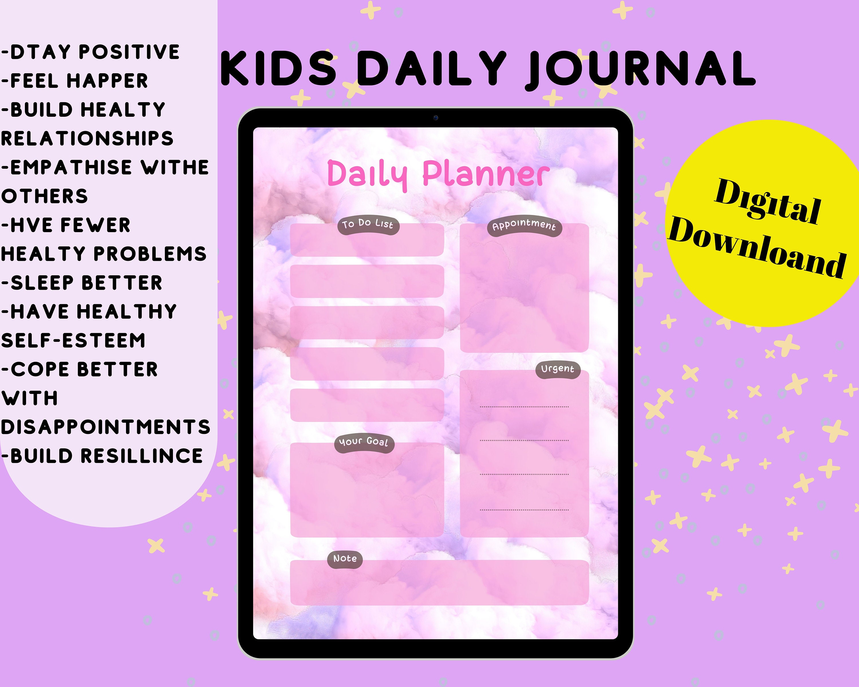 Kids Daily Journal Printable Journal for Kids Diary for - Etsy