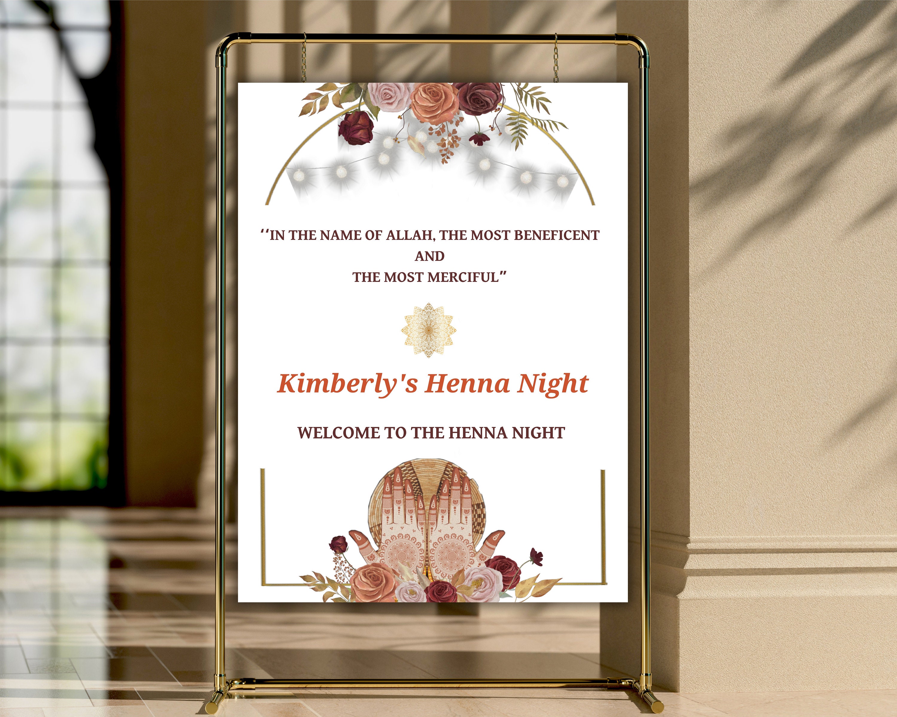 Moroccan Traditional Henna Invitation Template, Printable Classic ...