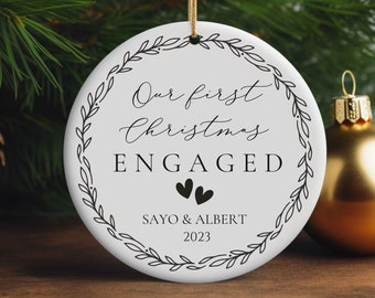 First Christmas Engaged Ornament, Ceramic Ornament Keepsake, Future Mr & Mrs Gift
