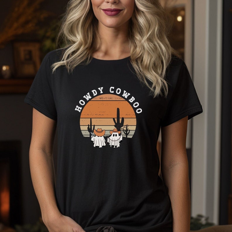 Ghost Crewneck Sweatshirt, Western Cow Boy Ghosts, Spooky Ghost