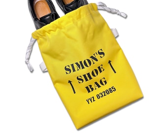 Personalized Safety-Inspired Sturdy Waterproof Shoe Bag.  Part of AIR Collection. Perfect Gift for Flight Attendants and Travel Enthusiasts.