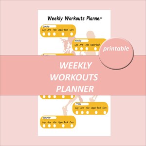 Workouts Planner | Weekly Fitness Planner | Workout Journal | Workout Planner Inserts Printable