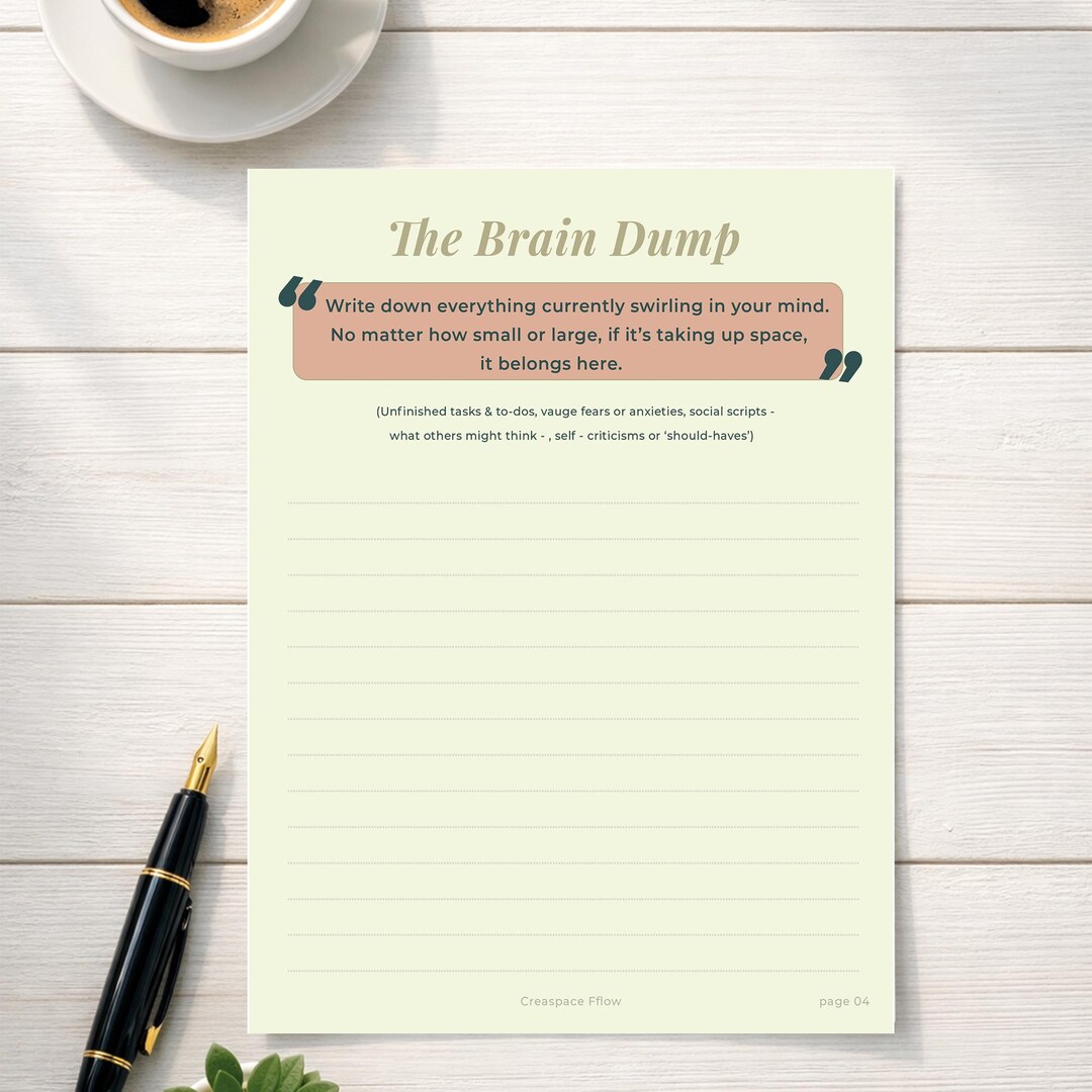Overthinking Mini Workbook for Anxiety | Brain Dump Printable | Mental ...