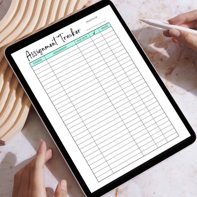 Assignment Tracker Printable Digital Download, Assignment Checklist PDF ...
