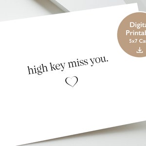 Mi manchi Digital Printable & Envelope Template 5x7 Card / High Key Mi manchi