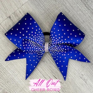 Royal Blue bling rhinestone Competition Cheer Bow