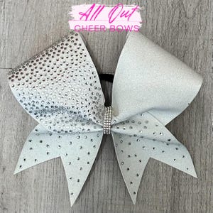 Glitter Rhinestone Cheer Bow: 3-Inch Grosgrain Ribbon