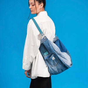 Upcycled Denim shoulder bag/backpack image 1