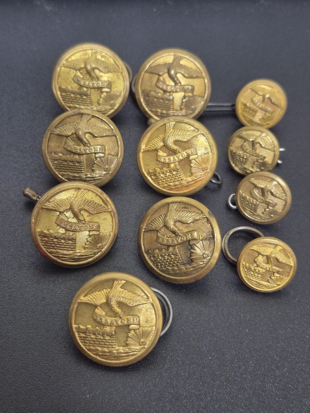 Vintage US Army Corps of Engineers Essayons Buttons (7 Large, 4 Small ...