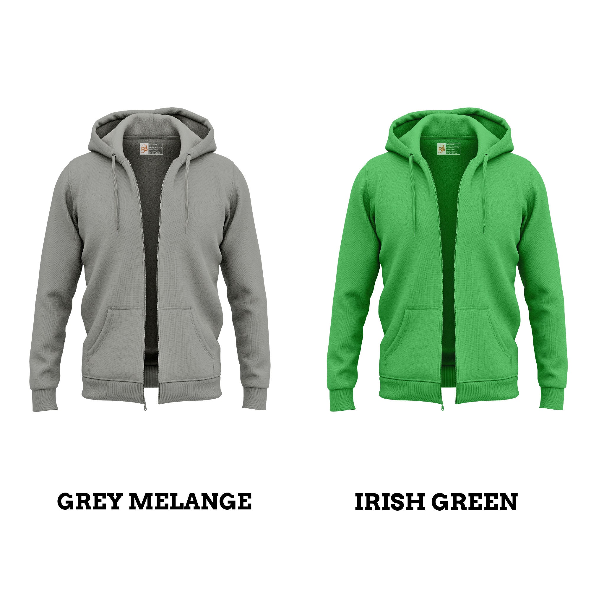 Mens Hoodies Zip up Fleece Long Sleeve Top Fullzip Hooded Sweatshirt